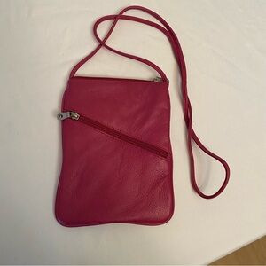 Wilson Leather  Maxima  pink Crossbody multi pocket bag